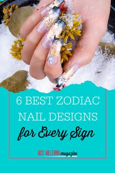 zodiac sign acrylic nails designs Zodiac Nail Designs, Sun Nails, Acrylic Nails Designs, Celestial Style, Gold Nail Art, Moon Nails, Nails Today, Nail Blog, Studded Nails