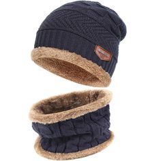 PRICES MAY VARY. Material: Premium quality stretchy acrylic. The inner is made of artificial wool. Very soft and cozy, hand-knitted feel, close to the skin, giving you lasting warmth and comfortable. Soft thermal fleece lining, has better heat retention, enjoy the maximum warmth. One Size Fits Most: Hat Circumference: 22-23.6''(55-60cm), Height: 10.2''(26cm). Circle Scarf Circumference: 19.7-27.6''(50-70cm), Width: 8.7''(22cm). Great for casual, work, and festival dressy evenings. This hat can b Winter Beanie Hat, Winter Hats For Men, Hat And Scarf Sets, Winter Cap, Winter Outfits Men, Circle Scarf, Winter Hats Beanie, Womens Winter, Hat Scarf