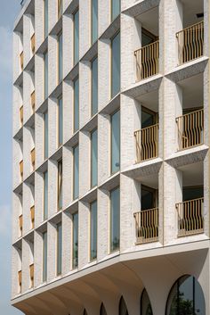 the building has many balconies on it