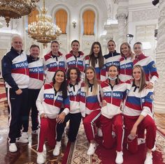 the russian olympic team poses for a group photo