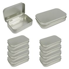 a set of six square tins with lids