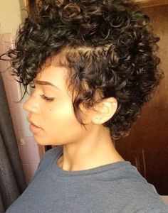 Short Curly Hairstyles For Women, Short Curly Haircuts, Curly Pixie, Hair Brush Straightener, Faux Hawk, Short Haircut, Short Natural Hair Styles, Frizzy Hair, Curly Hair Cuts