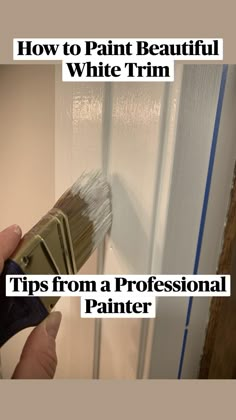 a person holding a paintbrush in their hand and painting the inside of a door