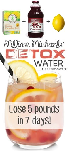 Detox Cleanse Water, Cranberry Detox, Colon Cleanse Recipe, Homemade Juice, Baking Soda Beauty Uses, Natural Colon Cleanse, Detox Water Recipes, Jillian Michaels, Water Drink