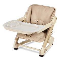 a baby high chair with a tray on it