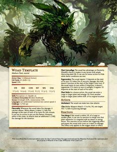 an image of a monster in the middle of a page with information about it and how to use it