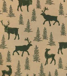 an image of deer and trees on a beige background