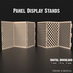 the panel display stands are designed to look like they have holes in them