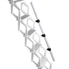 a white ladder with two black steps on each side