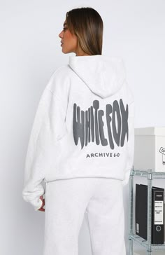 The Archive 6.0 Oversized Hoodie Haze. Head online and shop this season's latest styles at White Fox. Express delivery and AfterPay available. White Fox Hoodie, Fox Outfit, Fake Clothes, Fox Brand, Bday List, Fox Hoodie, Clothes Wishlist, Dream List, Sweat Set