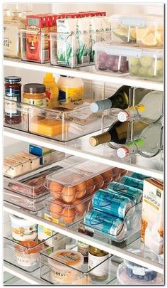 a refrigerator filled with lots of food and drinks