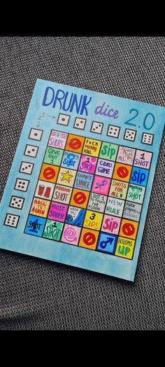 Drunk dice 2.0 18th Bday Party Games, Drinking Games To Make, Alcohol Games For A Party, Diy Bored Games, Birthday Drinking Games, Drinking Board Games Diy, Diy Drinking Games, Ice Smirnoff, Drunk Dice Game