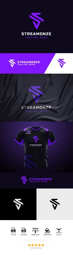 the logo for streamzonee is shown in purple and black, as well as an image