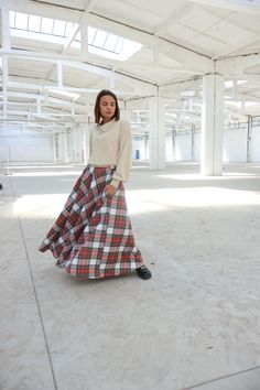 Elegant high waisted plaid skirt made of wool mix available in many patterns and a wide range of sizes. ◈ Stylish and chic fashion is our shared dream! You can be sure that this piece is made with a lot of love and craftsmanship. ◈ S I Z I N G ◈ This item is available from XS to 4XL. Please, have a look at my Size Chart below before placing your order. ◈ D E L I V E R Y ��◈ This item will be shipped in up to 5 days after your order was placed. We ship with a standard post or Express courier depend Edwardian Walking Skirt, High Waisted Plaid Skirt, Walking Skirt, Winter Maxi, Christmas Skirt, Maxi Skirt Outfits, Plus Size Skirts, Plaid Skirts, Wool Plaid