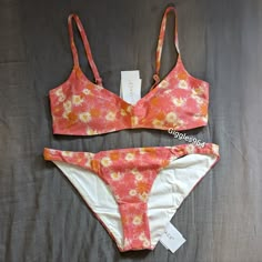 New With Tags. Top Has Removable Cups, Adjustable Straps. Msrp $130. Bottoms Are Classic Cut. Msrp $84. In Bloom Floral Print. Expensive Bathing Suits, Triangle Bikinis, Bloxburg Codes, Swimming Suits, Swimsuits Outfits, Two Piece Swimwear, Swimwear Sets