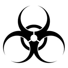 a black and white biohazard symbol