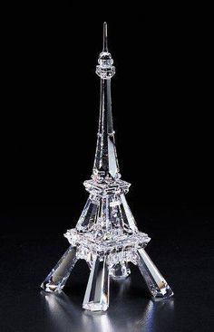 a glass model of the eiffel tower