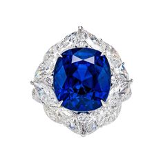 This Vihari Jewel ring features a natural 11.58 carat Royal Blue cushion cut Sapphire from Sri Lanka (GRS Certificate #2020-082763) with no artificial heating. GRS describes the colour as naturally "vivid blue." The sapphire is surrounded by 12 marquise shaped diamonds totaling 3.77 carats (F color, VS+ clarity). The total carat weight of the ring is 15.35 carats. Current ring size = US 5.5 / UK K 1/2 / SWITZ 10.5 / JPN 10 / HK 12 Purchase includes complimentary ring resizing, Vihari Jewels ring Emerald Cut Diamond Earrings, Pear Shaped Diamond Ring, Blue Sapphire Diamond Ring, Marquise Shape Diamond, Yellow Diamond Rings, Dream Party, Sapphire And Diamond Ring, White Diamond Ring, Jewels Rings