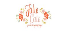 an orange and pink logo with flowers on it that says, `'ellie cate photography