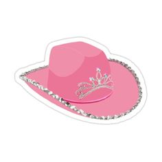 Cowboy Hat Sticker, Cowboy Hat Design, Pink Cowboy Hat, Pink Cowboy, Cute Laptop Stickers, Tree Themes, Cowgirl Party, 16 Birthday, Sticker Ideas