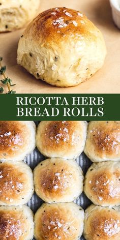 the recipe for ricotta herb bread rolls is easy to make, and so delicious