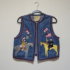 Double D Ranch Rare Beaded And Embroidered Indian And Colonial Vest. Front Length From The Top Of The Shoulder Is Approximately 20.5" Double D Ranch, Pow Wow, The Top, Jackets & Coats, Jackets For Women, Red, Women Shopping, Color