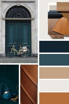 the color scheme is teal, brown, and blue with an image of a bicycle