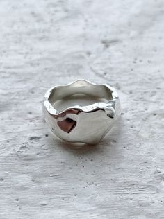 The ripple ring. Made with 100% recycled 925 sterling silver. Silver Clay Rings, Silver Clay Ring, Wax Carved Ring, Art Clay Silver, Clay Ring, Clay Silver, Clay Rings, Silver Clay, Carved Ring