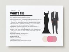 a brochure with an image of a man in a tuxedo and dress code