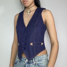 VINTAGE DENIM WESTERN VEST 
Size-11/12

#truevintage #vest #denim #western #indie Vest Denim, Western Vest, Top 40, Vintage Denim, Womens Tank, Tank Tops Women, Womens Tops, Tank Top, Women Accessories