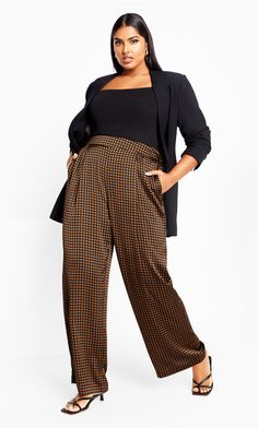 Women's Plus Size Mara Pant - black Heels Plus Size, Plus Size Capsule Wardrobe, Plus Size Wide Leg Pants, Chic Plus Size, Plus Size Pants, Leg Design, City Chic, Bottom Clothes, Pull Up