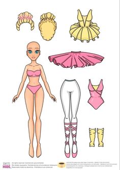 la dansa Paper Doll Craft, Doll Drawing, Desain Buklet