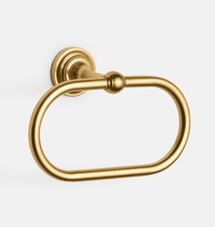 a gold towel ring on a white background with clippings for text or image