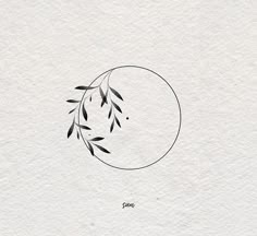 a drawing of a circle with leaves on it