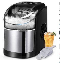 an image of a juicer with ice in it