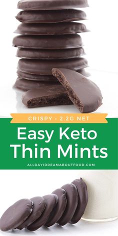 easy keto thin mints with chocolate cookies