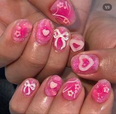 Short Kawaii Nails, Kirby Nails, Bright Summer Acrylic Nails, Pink Chrome Nails, Nail Time, Colored Acrylic Nails, Pretty Gel Nails, Really Cute Nails, Acrylic Nails Coffin Pink