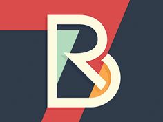 the letter b is made up of two different colors and shapes, but it appears to be white or red