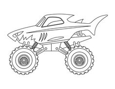 the monster truck coloring page for kids