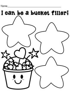 i can be a bucket filler worksheet with stars and a cupcake