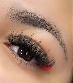 Eyelash Extensions, Lashes, Red, Color