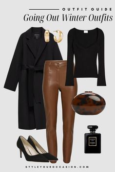 15+ Winter Going Out Outfits That Are Chic & Toasty for 2024 Night Outfits Bar, Chic Night Out Outfit, Outfit Ideas For Winter, Outfits For Winter, Chic Outfits Classy