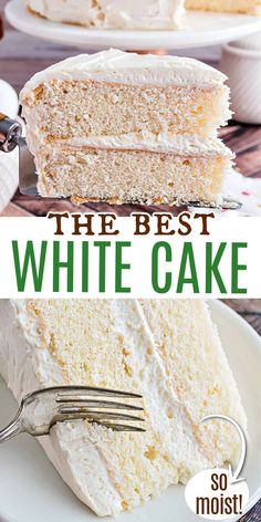 the best white cake recipe ever so moist and fluffy, it's made with only 3 ingredients