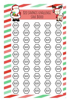 santa's challenge to save money for the holidays with this free printable game