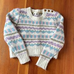 Some Pilling But Otherwise Great Condition. Mood Outfits, Cropped Sweater, Colorful Sweaters, Sweaters For Women, Color Blue, Customer Support, Full Service, Pattern, Pink