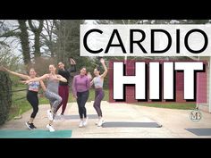 a group of people doing cardio hit with the words cardio hit above them