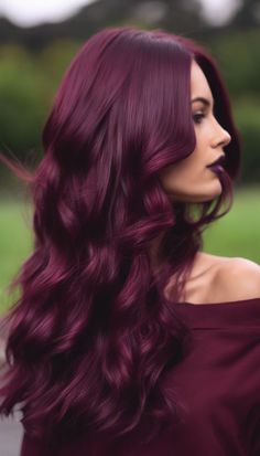 Highlights For Dark Red Hair, Dark Red Hair Color With Highlights, Wine Hair Color, Dark Purple Hair, Plum Hair, Violet Hair, Dark Red Hair