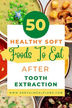 Getting a tooth or few teeth pulled doesn't mean you have to forfeit tasty, nutritious foods while on a soft foods diet. Checkout these 50 healthy soft foods to eat after tooth extraction all curated by a registered dietitian!