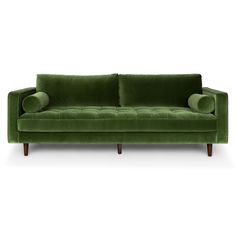 Elevate your living space with the Roma Sofa in Green Velvet from Urban Home. This exquisite piece effortlessly blends elegance with modernity, showcasing a vibrant green hue and sumptuous velvet fabric. Perfectly designed to add a touch of luxury to any decor, the Roma Sofa is a testament to both style and comfort.   Features:     Luxurious Green Velvet:  The rich green velvet upholstery exudes sophistication and adds a glamorous touch to any room.   Plush Comfort:  Enjoy optimal relaxation wit Article Green Velvet Couch, Green Couch Velvet, Green Velvet Sofas Living Room, Vintage Velvet Couch, Red And Green Interior, Velvet Green Couch, 70s Sofa, Green Velvet Couch, Colored Couch