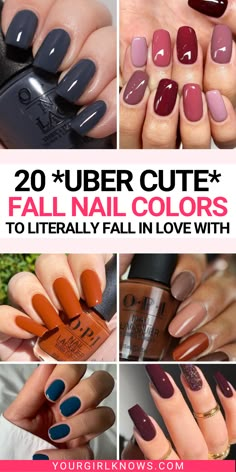 Looking for the perfect fall nail colors? Look no further! These 20 cuties are sure to give you all the autumn vibes. Get your seasonal mani game ready with these must-haves! Click now to discover the best shades for Fall. Cute Fall Nail Colors, Fall Nail Colors Opi, Fall Toe Nails, Fall Pedicure, Dip Nail Colors, Cute Nail Colors, Nail Polish Colors Fall, Toe Nail Color